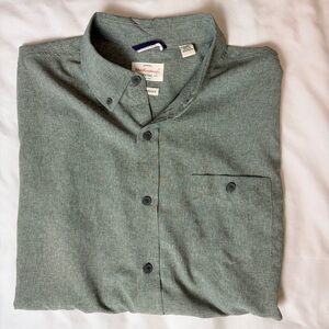 Weatherproof Vintage Olive Casual Performance Button-Down Shirt Men’s Large